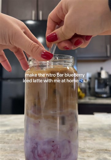 Until @The Nitro Bar comes to Boston, this will have to do…blueberry lattes are my favorite and this was soo good & easy 1. Add 1 cup of blueberries and 1 cup of water to the stove on medium high heat 2. Add 1/2 cup of brown sugar and a dash of vanilla after 3 minutes 3. Continue to stir / monitor until the syrup is a dark blue color 4. Drain and cool the syrup 5. Pour over ice with your choice of milk & a double shot of espresso!! #thenitrobar #nitrobar #homemadecoffee #espresso #homemadesyrups