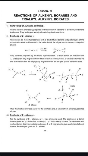 Reaction of alkyneyl boranes and trialkyl alkynyl borates