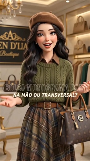 Bolsa Monograma Café: Na Mão ou Transversal? 🤎✨