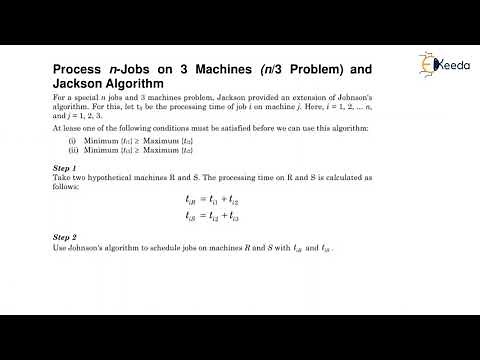 Jackson Algorithm - Process Planning and Line Balancing - Production Planning and Control