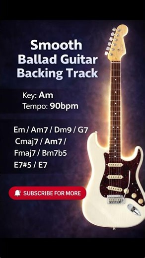 Smooth Ballad Guitar Backing Track in Am – 90 BPM