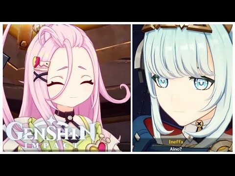 Ineffa and Aino being the cutest duo (Genshin Impact Luna I Archon Quest)