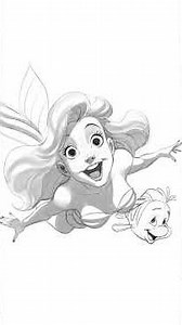 Drawing Ariel & Flounder in Procreate | Mermay Time-Lapse 🧜‍♀️