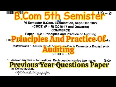 principles and Practice of Auditing Bcom 5th sem Question Paper