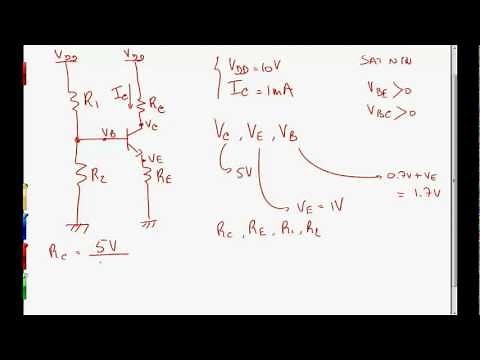 How to bias an NPN transistor using the 4 resistor biasing technique