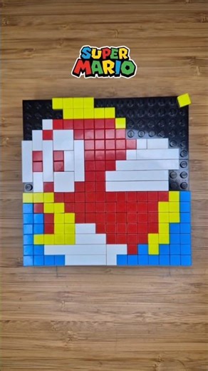 Ever played Super Mario Bros?! #lego #stopmotion #gaming #mario #fish #mosaic #art #howto