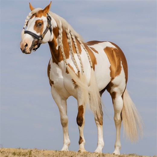 This gorgeous skewbald horse looks straight out of a dream — strong, graceful, and absolutely radiant under the open sky. 🐎💨 Every detail, from the flowing mane to the striking coat, captures the beauty and spirit that make horses so captivating. ❤️ 📸 A moment of pure equine perfection! If you love horses, give this beauty a like and share the love! #HorseLovers #PintoPower #EquineBeauty #MajesticHorses #PhotographyMagic | Coloured Stallions