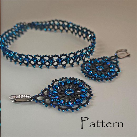 Tatting Lace Jewelry Pattern: Gothic Choker and Earrings (PDF Tutorial) - Etsy Australia