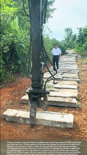 Building a Strong Stone Path Using an Excavator #farmwork #excavator