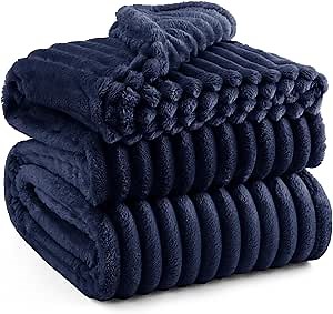 Bedsure GentleSoft Navy Blue Full Blanket for Bed - Cozy Soft Blankets for Women, Cute Large Throws for Girls, Navy, 84x90 Inches
