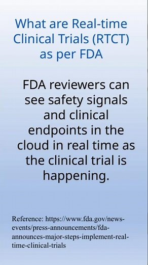 Real-time Clinical Trials (RTCT) as per FDA