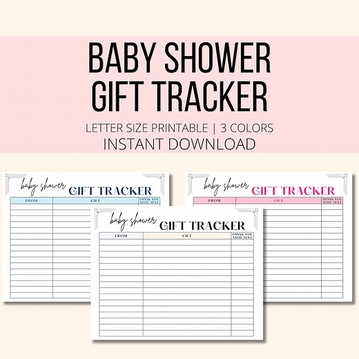 Baby Shower Gift Tracker Printable, Baby Gift List PDF, Baby Shower Present Planner Digital Download, New Mom Baby Registry Gift Log - Etsy
