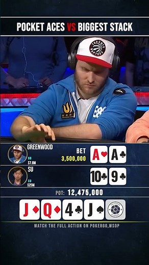 POCKET ACES vs BIGGEST STACK! 😱 #poker #pokerstrategy