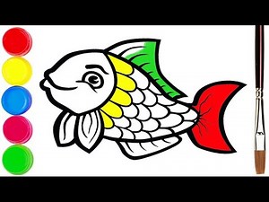 How To Draw a Cute Fish 🐟 Easy Step by Step | Drawing, Painting & Coloring