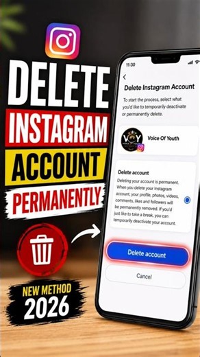 🥇 How To Delete Instagram Account Permanently (2026) | Delete Instagram Account | Insta ID Delete
