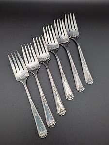 Antique Oneida Tudor Plate Queen Bess Salad Forks Set of 6 Tuder Plate Oneida Community Art Deco Forks 1924 - Etsy