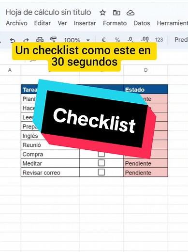 Cómo crear un checklist en Excel en 30 segundos