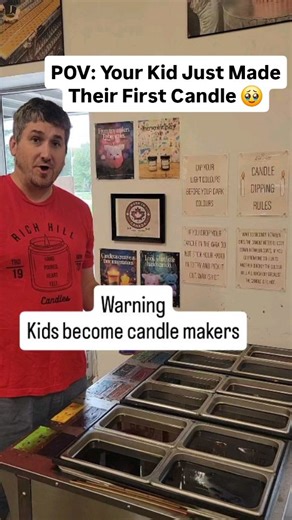 “Breaking news: Kids officially love candles more than tablets.” At least the ones they MAKE. Let them dip, swirl, and create a candle that smells like childhood joy. Zero screens. Maximum creativity. Come craft a memory with them. All of this fun can be had at our factory. 9 Robert Dollar Dr. Bracebridge | Rich Hill Candles Inc