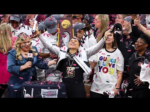 Full trophy presentation after South Carolina's national championship win over Iowa