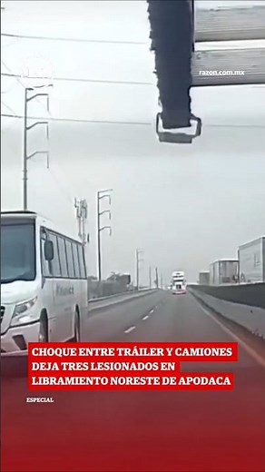 Tráiler embiste a dos camiones en Apodaca, Nuevo León. Hay heridos #shorts