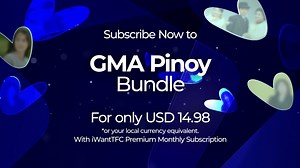 Global Pinoys in the Asia Pacific, Middle East and Europe! Introducing the GMA Pinoy Bundle on iWantTFC! iWantTFC, the home of Filipino stories, adds more heart to viewing with the launch of the GMA Pinoy Bundle featuring the 24/7 streaming channel GMA Pinoy TV, GMA Life TV, GMA News TV and select Kapuso programs on demand plus the iWantTFC Monthly Premium Plan. Just add $6.99* to your iWantTFC premium subscription to get the GMA Pinoy Bundle! (Subject to local currency conversion, and applicabl