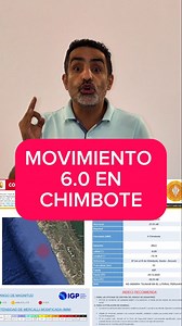 Movimiento 6.0 tuvo como epicentro Chimbote en la provincia del Santa en Ancash, instituto geofísico del Perú hace reporte que detalla magnitud e intensidad del movimiento que llegó al grado V en la escala modificada de Mercali. | Fernando Llanos Readi