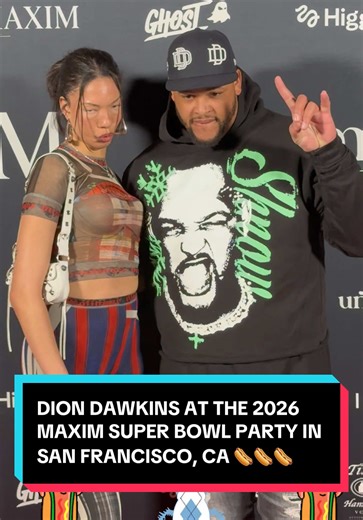 Dion Dawkins & his fiancée Daiyaana Muhammad at the 2026 Maxim Super Bowl Party in San Francisco ahead of Super Bowl LX @Dion Dawkins/SHNOW TV @Buffalo Bills @NFL @Daiyaana #DionDawkins #BuffaloBills #BillsMafia #NFL #Football