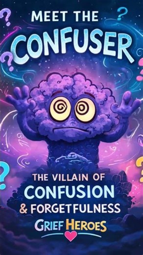 Meet The Confuser 💭 When feelings overwhelm, confusion shows up. Hero tool coming—subscribe! #grief