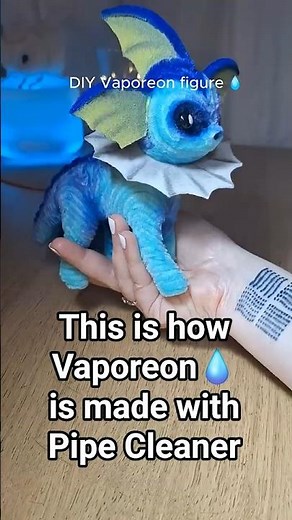 DIY Pokemon Tutorial Vaporeon Figure with Pipe Cleaner✨️💧