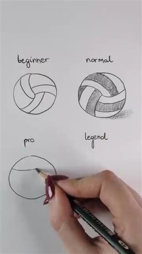Volleyball Drawing On 4 Different Levels #drawingtutorial #howtodraw