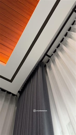 Gorden Ceiling Drop Jendela Rumah Ruang Tamu custom ukuran by Cantikinteriors