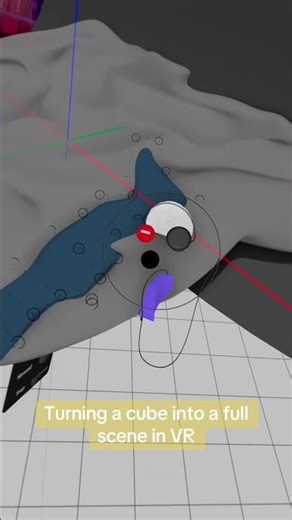 VR progress video, turning a cube into a whole scene. #vr #3d #3dart