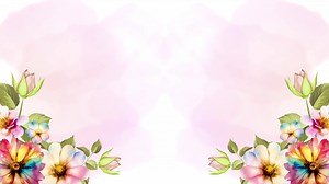 Watercolor beautiful floral bloom animation of colorful flowers banner. Animated 4K blooming flowers background frame loop.