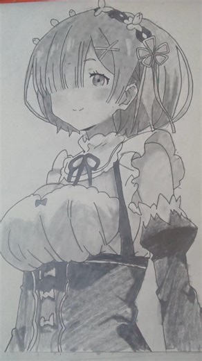 Rem from re: zero drawing #anime #sketch