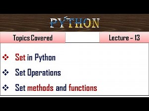 What is Set in Python in Hindi|Lecture 13|Set in Python in Hindi