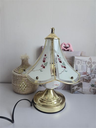 Vintage Touch Lamp Mid Century Modern Table Glass Brass Lamp 80s - Etsy