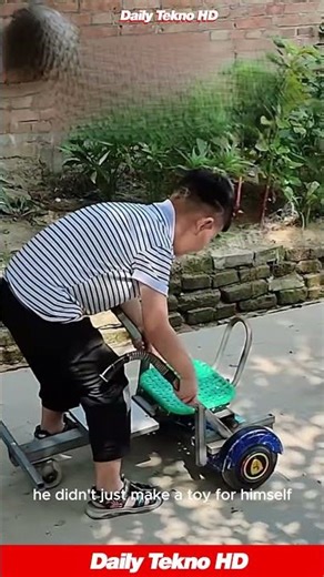 This Kid's Hoverboard Mod is GENIUS 🤯 Now it s a go kart for two #DIYGoKart