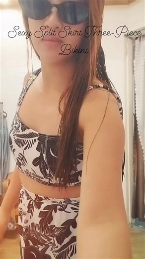 Emily Summer Beach Sexy Split Skirt Three-Piece Bikini Swimsuit Swimwear https://vt.tiktok.com/ZSHwQ9pVwXPDt-Q05cM/ #hilightseveryonefollowers | Jenny Rose Nonong Tabuyan