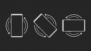 Rotate Mobile phone. Turn your device. Device rotation symbol. Motion graphics.