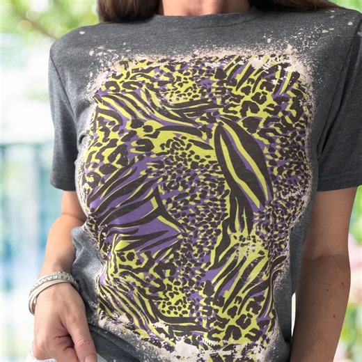Neon Leopard Print Bleached Graphic T Shirt, Distressed Leopard Zebra Pattern Tee - Etsy
