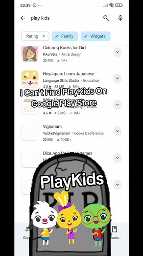Dificultades para encontrar PlayKids en Google Play Store