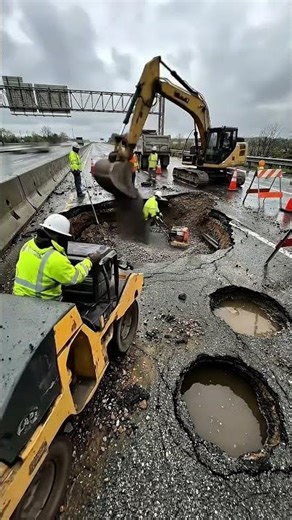 Pothole Road Restoration to New Highway | Full Transformation Timelapse 🚧