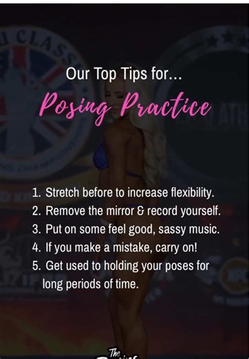 Just a few of our top tips for a successful posing practice✨ Remember, this is no mirror on stage & there’s no re-dos! So if you make a mistake, smile it out and keep going💕 Download The Posing Portal App today & nail your posing👙 #ThePosingPortal #Bodybuilding #BodybuildingWomen #FemaleBodybuilding #BodybuildingPosing