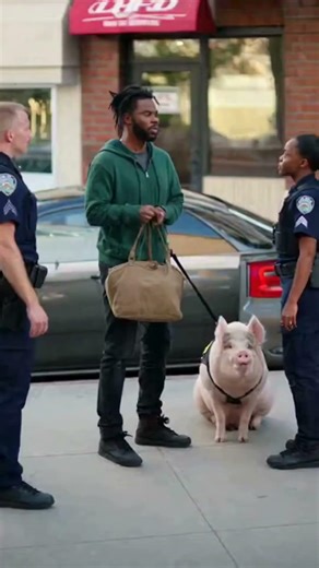 Police Pig Sniffs Out the Suspect #shorts
