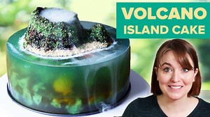 7K views · 20 reactions | Katie tries to make a volcano jelly island cake! Thanks to: https://www.instagram.com/kitchenjournal_bykalpana/ https://www.facebook.com/customcakesbykalpana | Tasty Vegetarian | Facebook