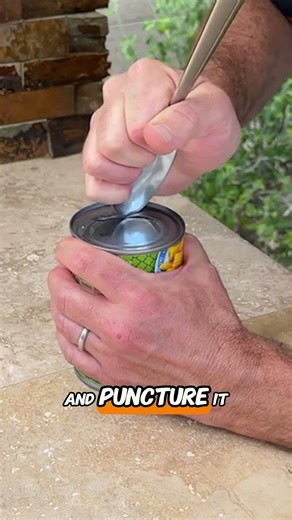 No Can Opener? No Problem: How To Open a Can With a Spoon! #campingtips #survivalskills #lifehack