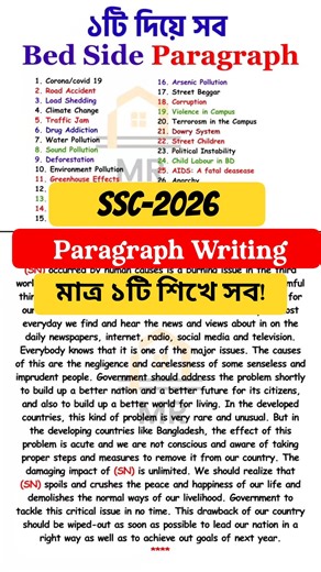 SSC-2026 Paragraph Writing Format | One Format for All Paragraphs | Easy Technique