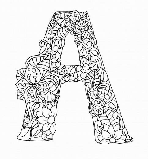 Floral Alphabet Coloring Pages: A-Z Printable Letter Art (PDF) - Etsy UK
