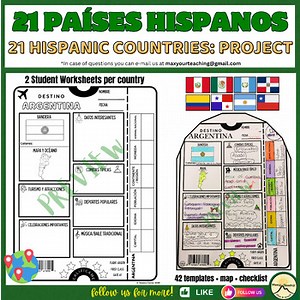 21 Spanish-Speaking Countries Project | Culture Research Activity | Secondary
