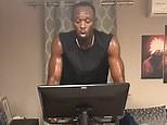 Usain Bolt goes through grueling workout on exercise bike